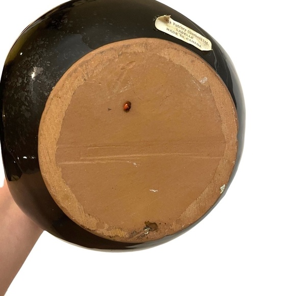 Vintage Red And Black Drip Pottery Vase - Picture 7 of 10